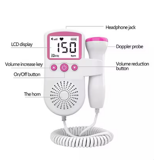 Monitor Fetal Doppler Portátil de Ultrasonido para Bebés