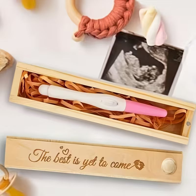 1 caja de madera de embarazo