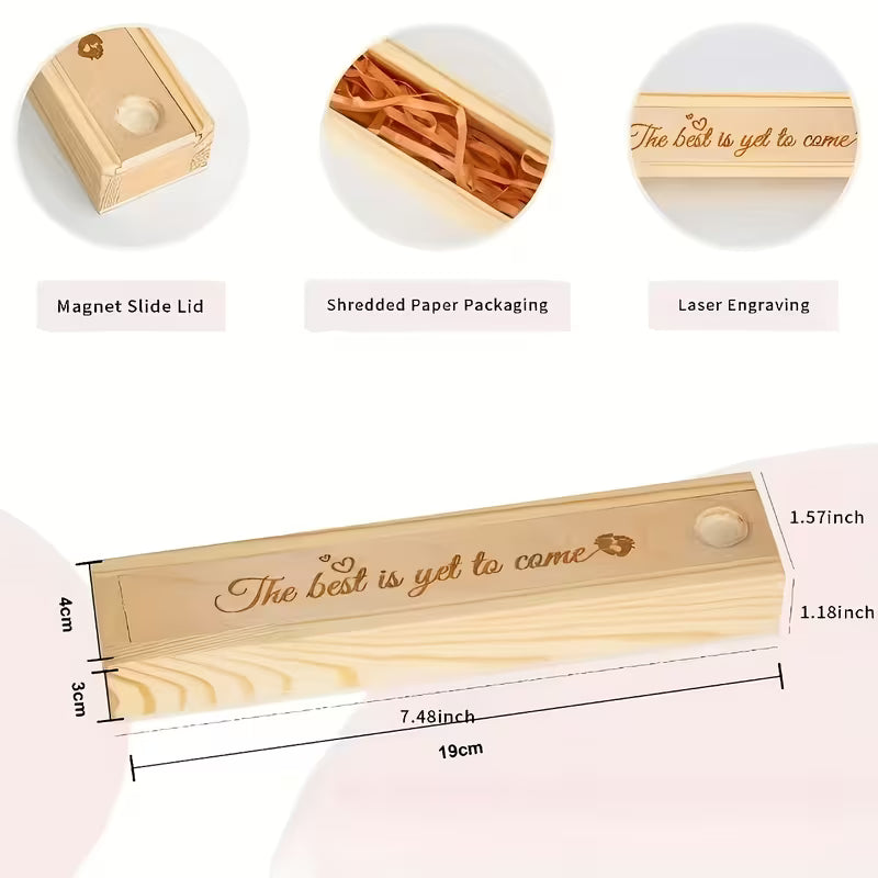 1 caja de madera de embarazo